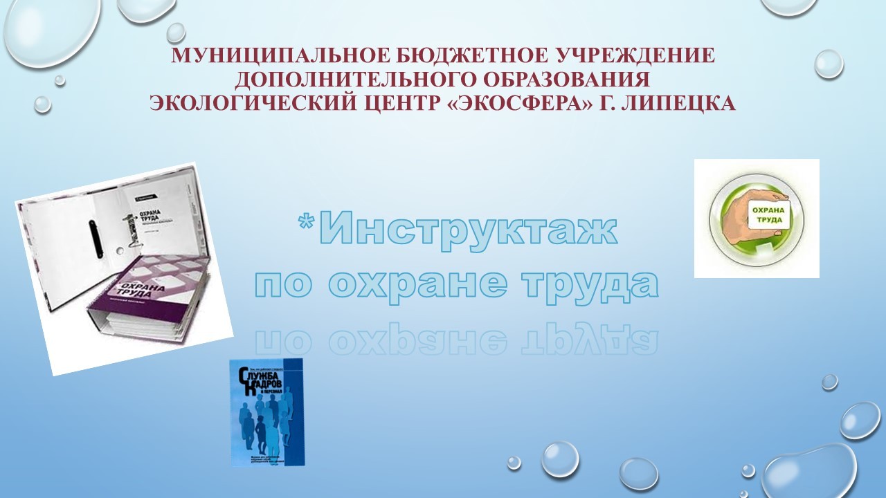 Инструктаж по охране труда и технике безопасности в учреждении — МБУ ДО ЭЦ  ЭкоСфера г. Липецка